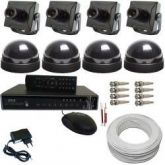 Kit 4 micro câmeras de segurança coloridas com Dvr Stand Alo